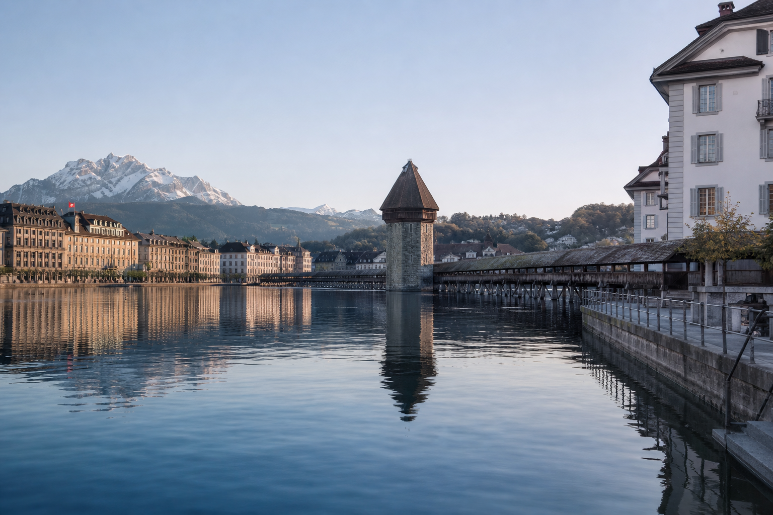 Lucerne architecture and lake, the firm's home canton